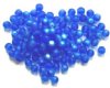 100 6mm Transparent Matte Sapphire AB Glass Beads